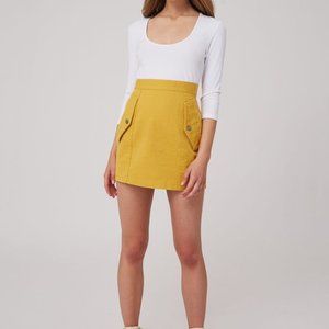 The Fifth Label Skirt Mustard Woven Mini Size 8